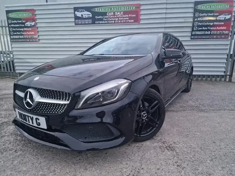 Used Mercedes A180 AMG Line Premium 122 HP (89 kW) 2015 Black Hatchback