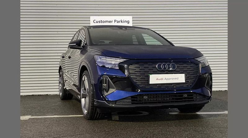 Navarra blue Used 2023 Audi Q4 Sportback e-tron Black Edition SUV | £49,990 - Image 1/4