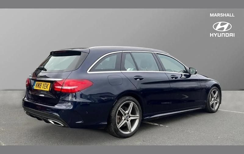Used Mercedes C220 AMG line 168 HP (123 kW) 2018 Blue Estate