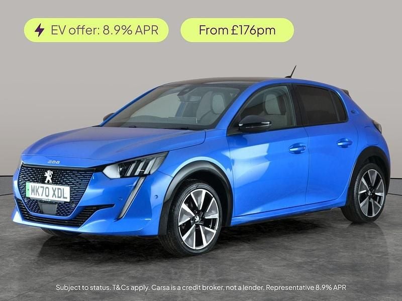 Blue Used 2020 Peugeot e-208 GT Hatchback | £11,451 (Fair price) - Image 1/2