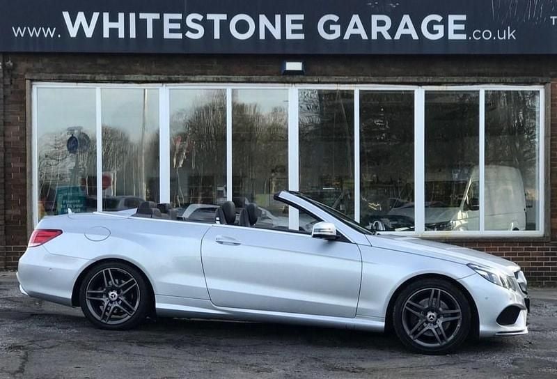 Used Mercedes E220 AMG line 177 HP (130 kW) 2015 Silver Cabriolet