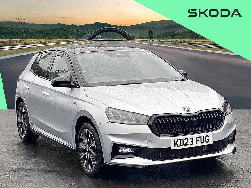 Brilliant silver metallic body / black magic pearl effect roof Used 2023 Skoda Fabia Monte Carlo Hatchback | £16,822 (A bit pricey) - Image 1/4