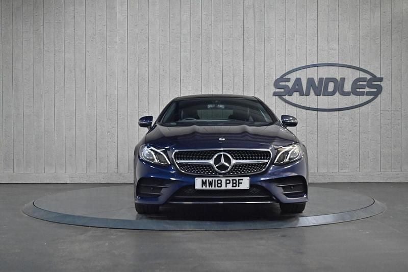 Used Mercedes E220 AMG Line Premium 194 HP (142 kW) 2018 Blue Coupe