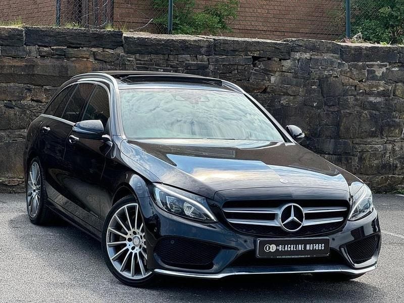 Black Used 2015 Mercedes C250 AMG Line Premium Plus Estate | £11,995 (A bit pricey) - Image 1/4