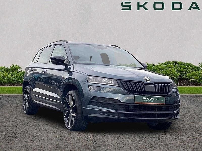Quartz grey metallic Used 2021 Skoda Karoq SportLine SUV | £20,270 (Good price) - Image 1/4