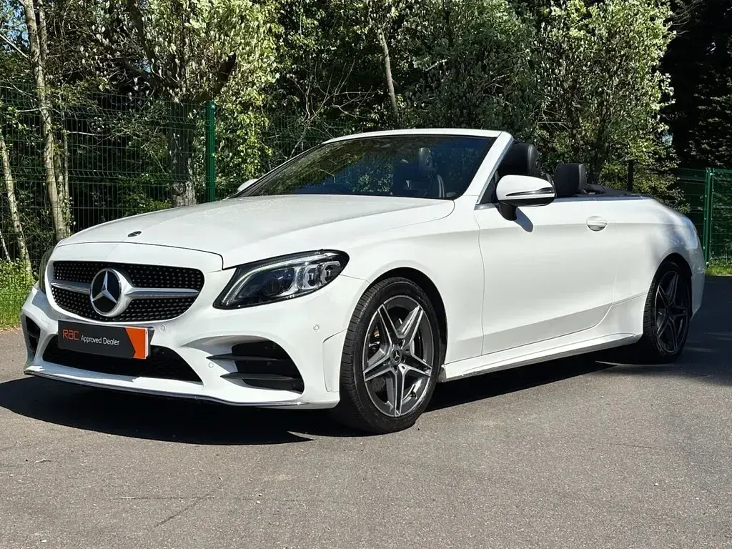 Used Mercedes C200 AMG line 198 HP (145 kW) 2018 White Cabriolet
