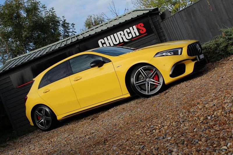 Yellow Used 2020 Mercedes A45 AMG Hatchback | £32,490 (Fair price) - Image 1/4