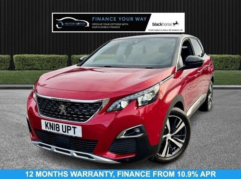 Red Used 2018 Peugeot 3008 GT-line SUV | £10,995 (Fair price) - Image 1/3
