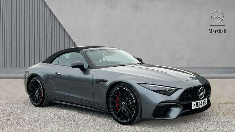 Selenite grey metallic Used 2024 Mercedes SL55 AMG Premium Plus Cabriolet | £97,050 (Fair price) - Image 1/4