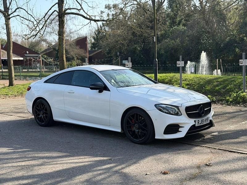 Used Mercedes E220 AMG line 2019 White Coupe