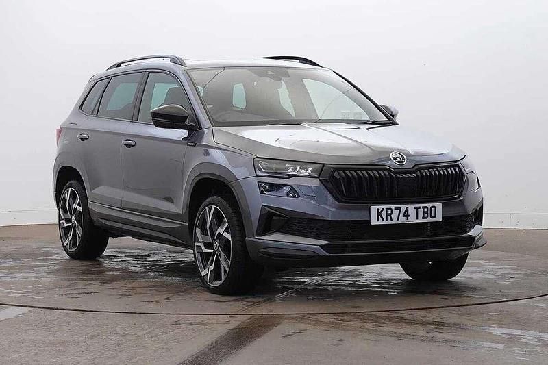 Graphite grey metallic Used 2024 Skoda Karoq SportLine SUV | £28,400 (Fair price) - Image 1/4