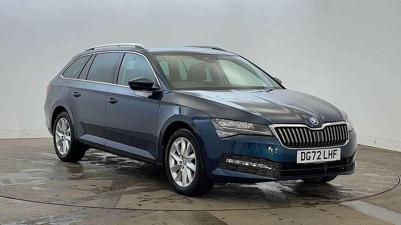 Petrol blue metallic Used 2022 Skoda Superb SE Technology Estate | £18,983 (Fair price) - Image 1/4