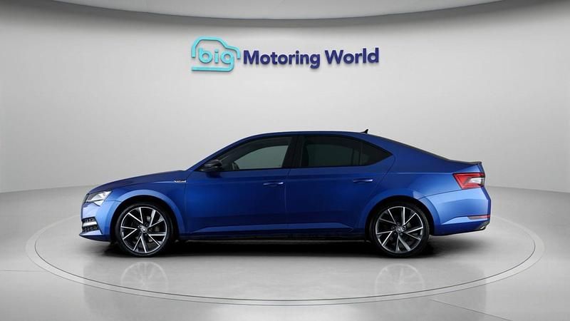 Used Skoda Superb SportlinePlus 218 HP (160 kW) 2023 Blue Hatchback