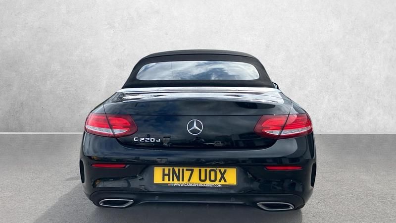 Used Mercedes C220 AMG line 170 HP (125 kW) 2017 Black Cabriolet