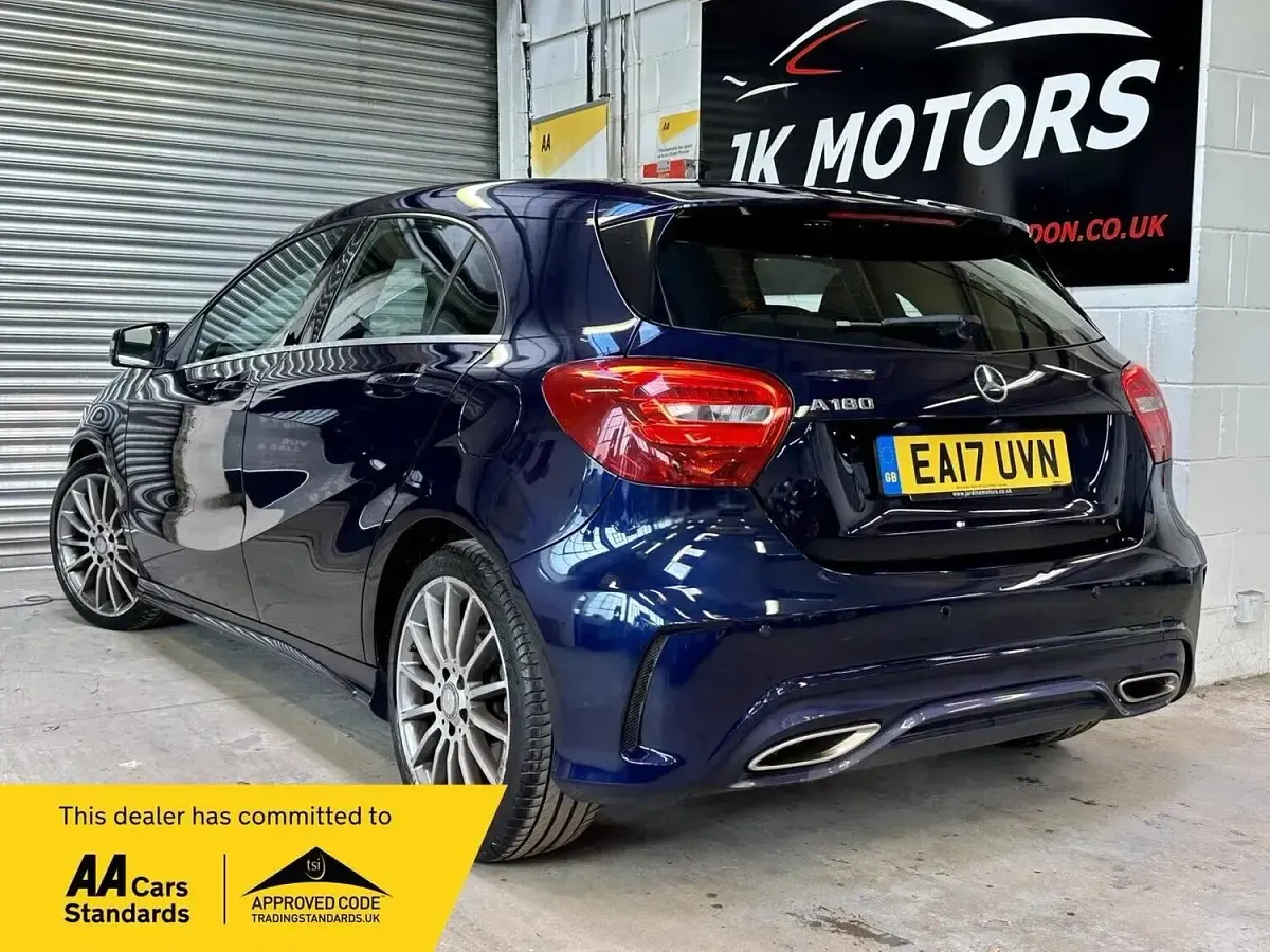 Used Mercedes A180 AMG line 122 HP (89 kW) 2017 Blue Hatchback