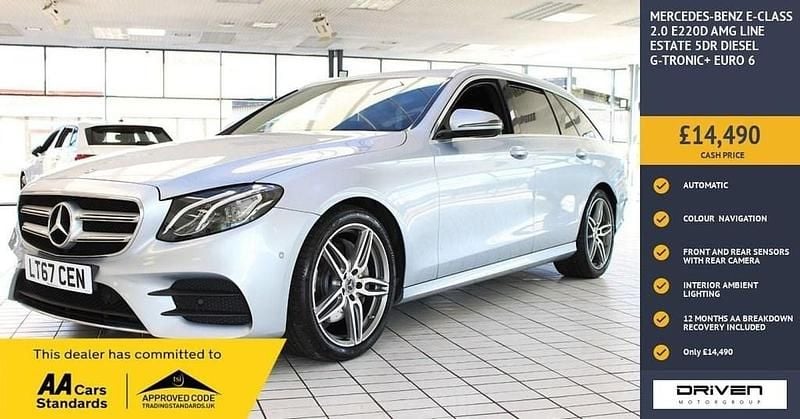 Silver Used 2017 Mercedes E220 AMG line Estate | £14,490 (Fair price) - Image 1/3