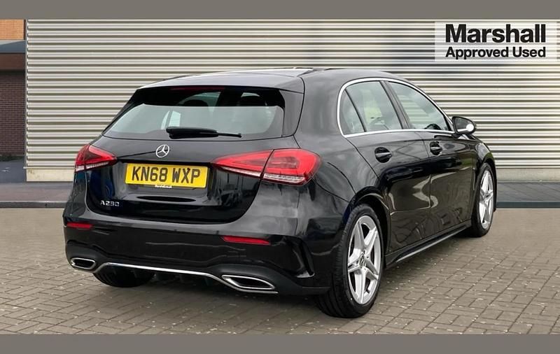 Used Mercedes A250 AMG line 224 HP (164 kW) 2018 Black Hatchback