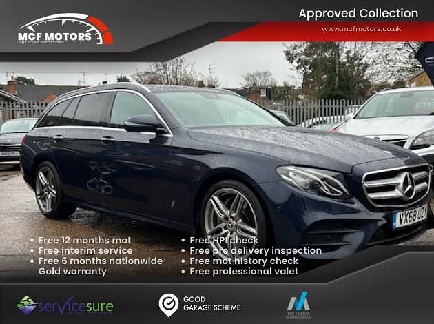 Blue Used 2018 Mercedes E220 AMG Line Premium Estate | £15,499 (Fair price) - Image 1/4