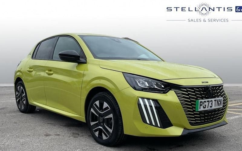 Yellow Used 2023 Peugeot e-208 Style Hatchback | £14,573 (Fair price) - Image 1/4