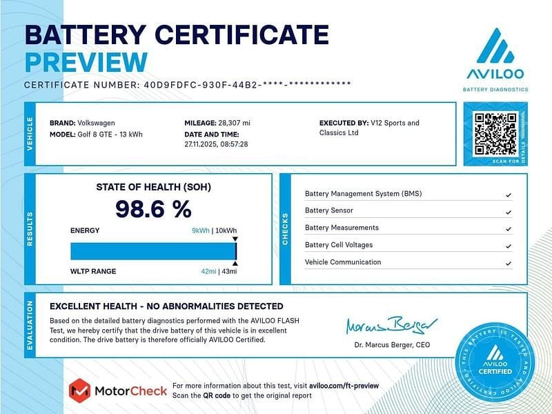 Used VW Golf VIII GTE 245 HP (180 kW) 2022 Black Hatchback