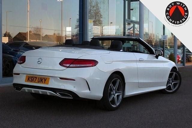 Used Mercedes C220 AMG line 170 HP (125 kW) 2017 White Cabriolet