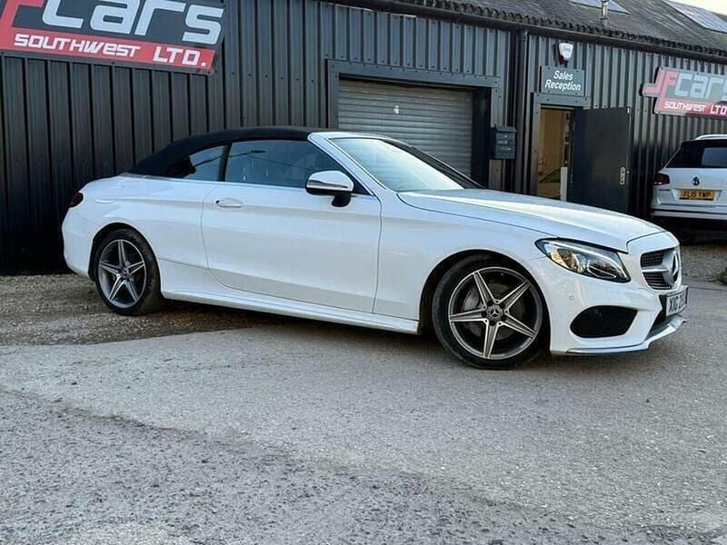 Used Mercedes C220 AMG line 170 HP (125 kW) 2017 White Cabriolet