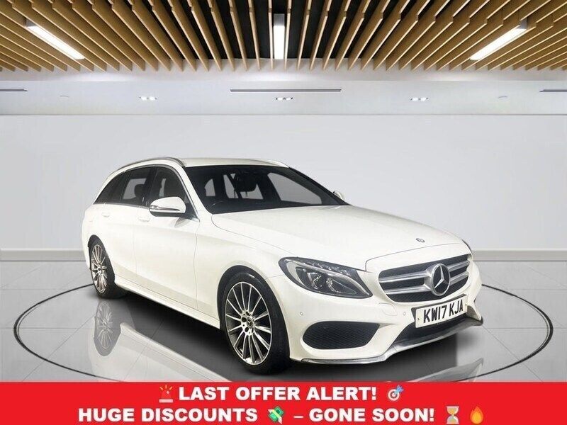 White Used 2017 Mercedes C220 AMG line Estate | £10,699 (Good price) - Image 1/3