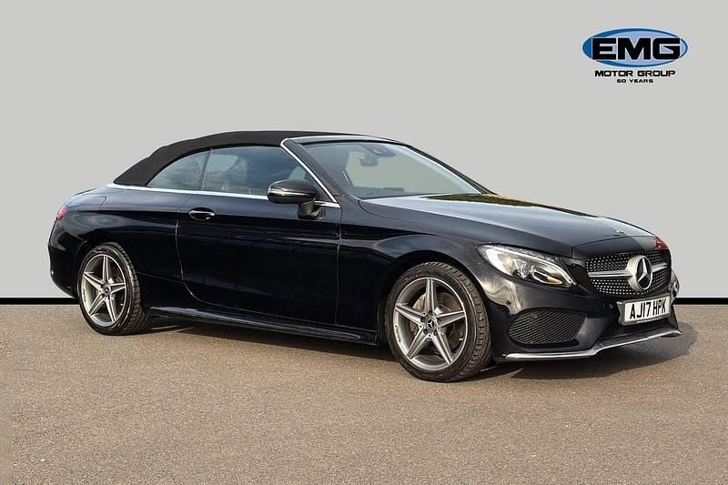 Black Used 2017 Mercedes C200 AMG line Cabriolet | £14,695 (Fair price) - Image 1/3