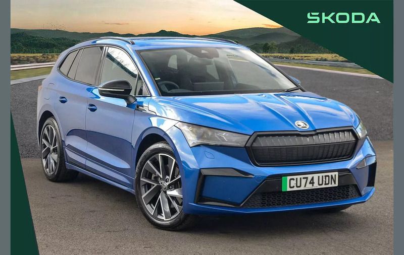Blue Used 2024 Skoda Enyaq iV SportlinePlus SUV | £35,995 (A bit pricey) - Image 1/4