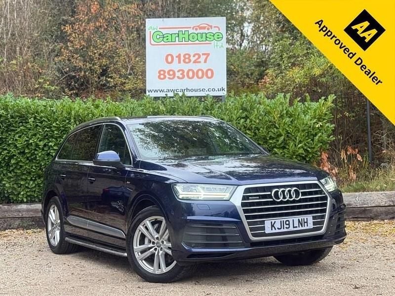 Blue Used 2019 Audi Q7 S-Line SUV | £21,799 (Super price) - Image 1/4