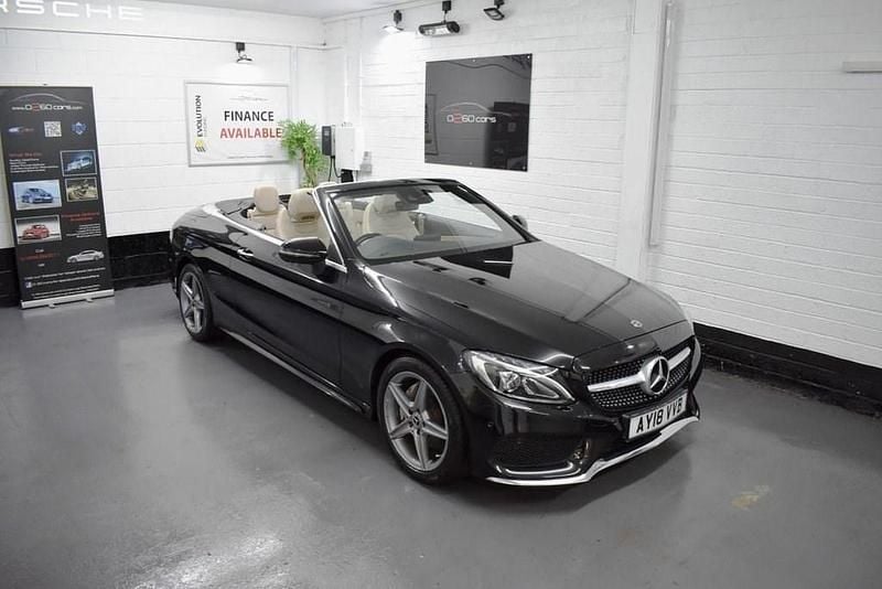 Used Mercedes C200 AMG line 184 HP (135 kW) 2018 Black Cabriolet