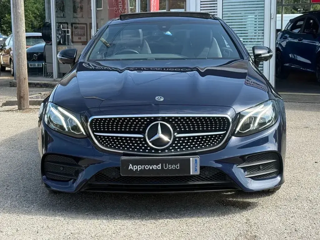 Used Mercedes E220 AMG line 194 HP (142 kW) 2017 Blue Coupe