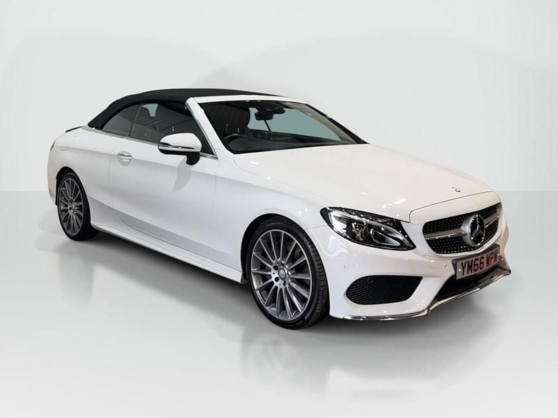Used Mercedes C250 AMG line 204 HP (150 kW) 2017 White Cabriolet