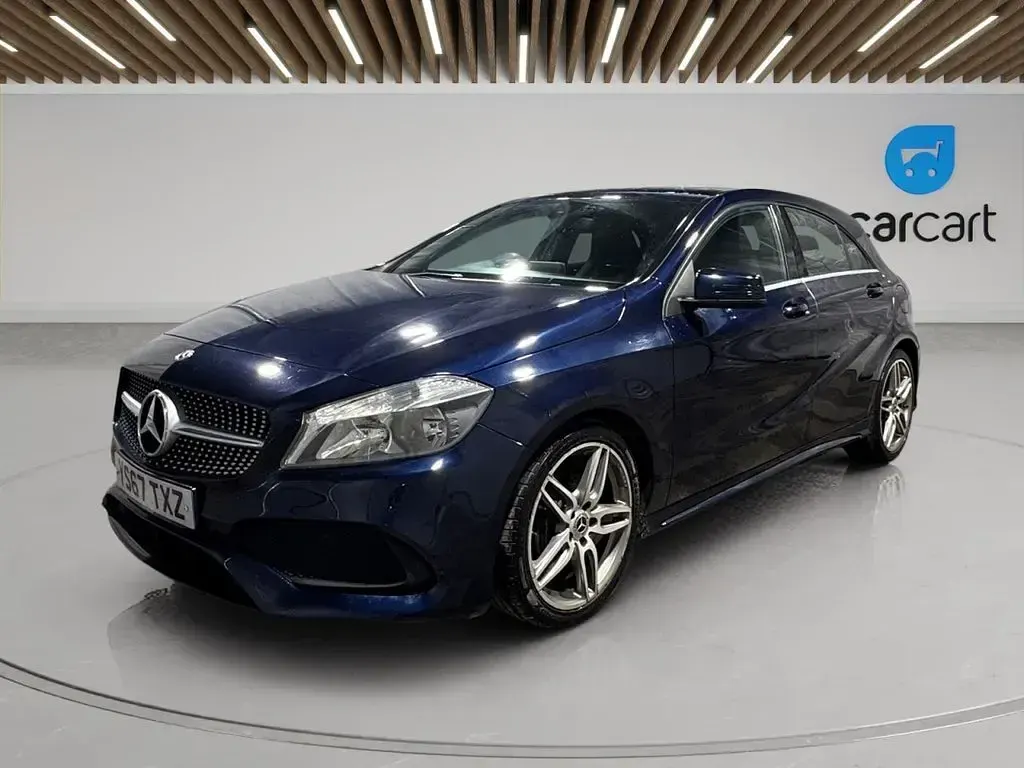 Used Mercedes A180 AMG line 109 HP (80 kW) 2017 Blue Hatchback