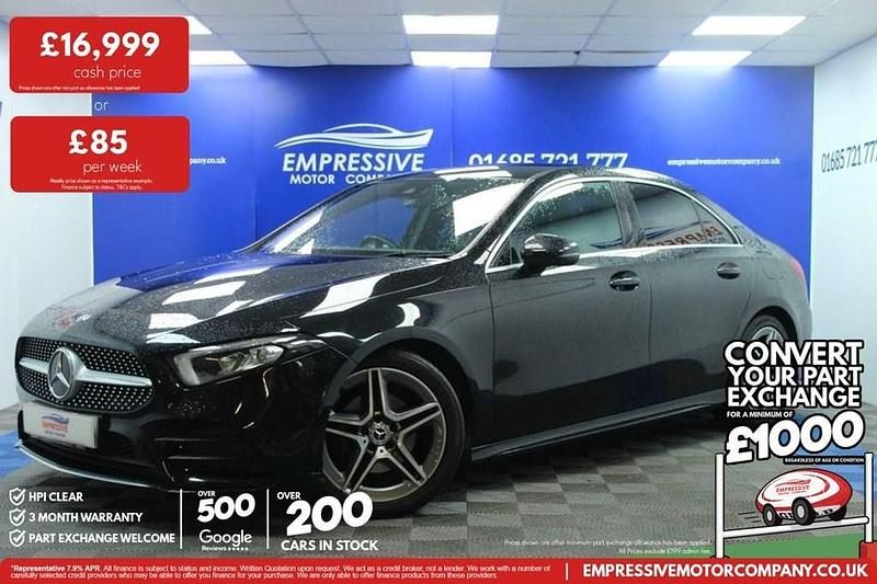 Used Mercedes A200 AMG line 163 HP (119 kW) 2019 Black Sedan