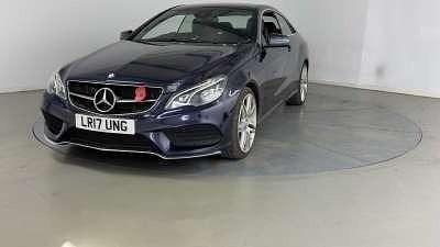 Used Mercedes E350 AMG line 258 HP (189 kW) 2017 Blue Coupe