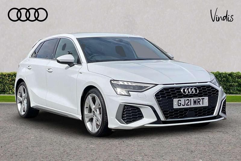 White Used 2021 Audi A3 S-Line Hatchback | £20,376 (Fair price) - Image 1/4