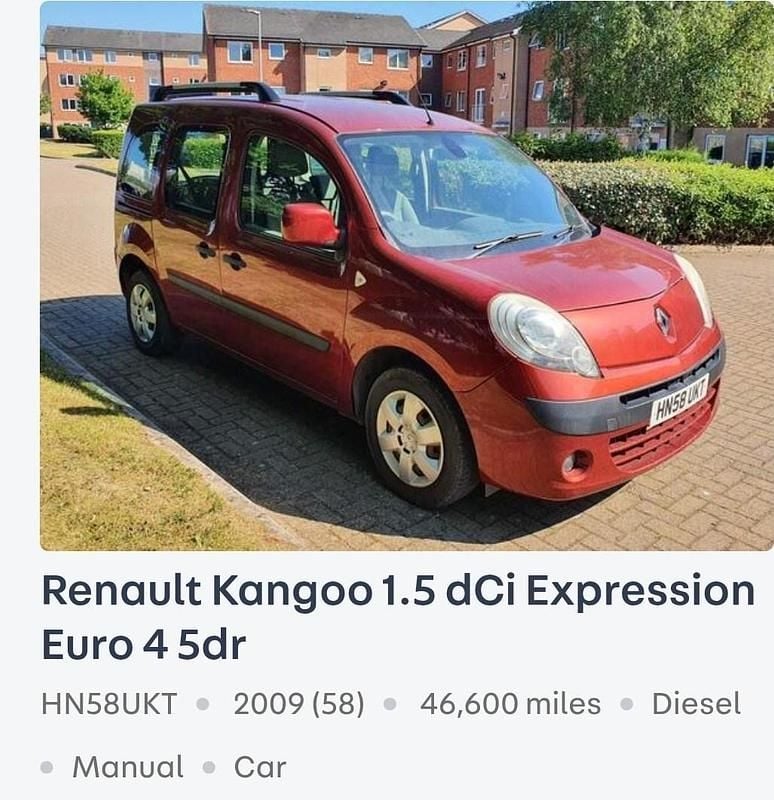 Red Used 2009 Renault Kangoo Expression MPV | £4,500 (Fair price) - Image 1/1