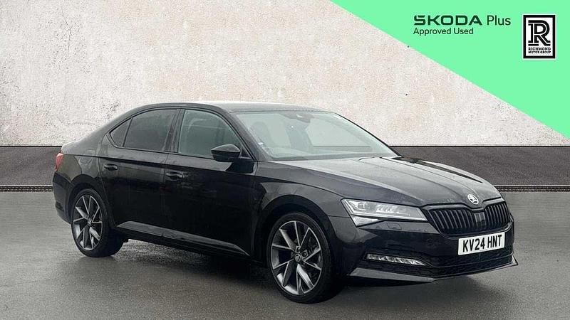 Black Used 2023 Skoda Superb SportlinePlus Hatchback | £24,712 (Fair price) - Image 1/3