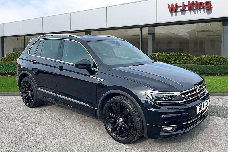 Black Used 2018 VW Tiguan R-line SUV | £22,465 (Fair price) - Image 1/3