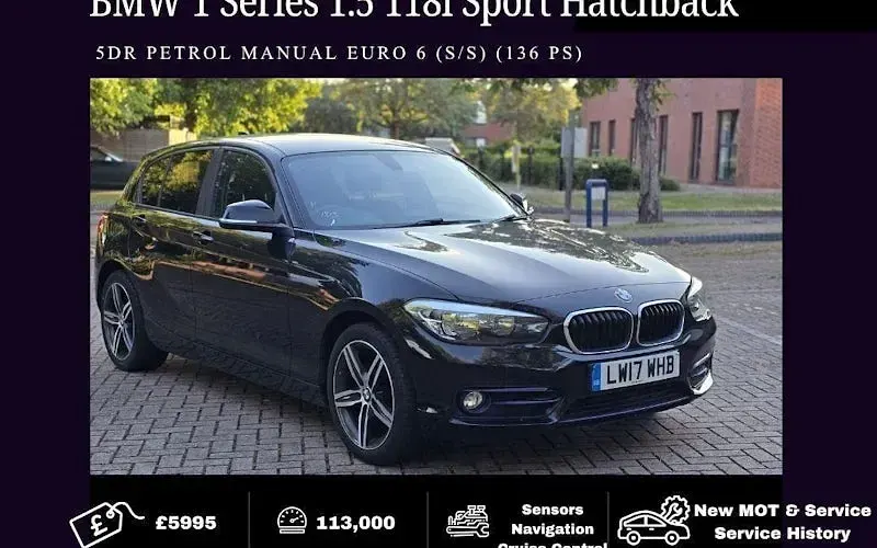 Used BMW 118 Sport Line 136 HP (100 kW) 2017 Hatchback