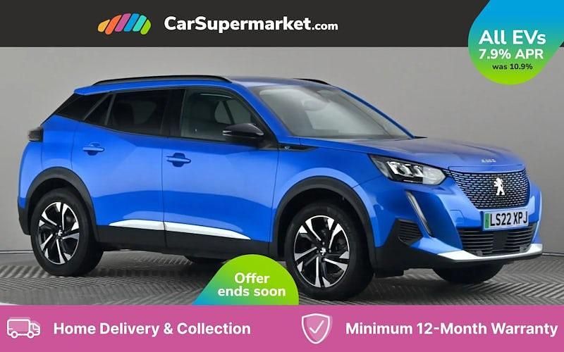 Blue Used 2022 Peugeot e-2008 Allure Premium SUV | £12,376 (Fair price) - Image 1/4