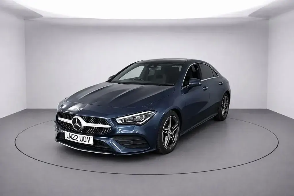 Used Mercedes CLA180 AMG line 136 HP (100 kW) 2022 Blue Sedan