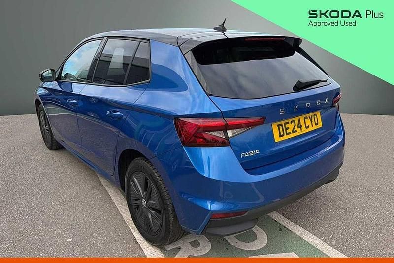 Used Skoda Fabia Colour Edition 85 HP (62 kW) 2024 Race blue metallic black magic pearl effect Hatchback