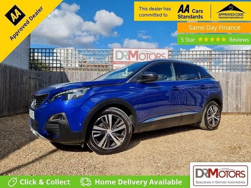 Blue Used 2018 Peugeot 3008 GT-line SUV | £7,840 (Fair price) - Image 1/4