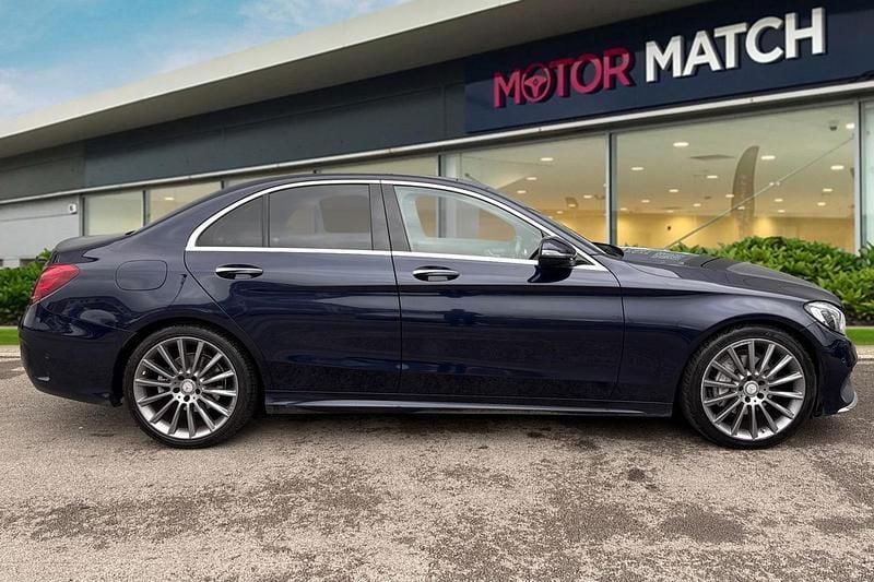 Used Mercedes C200 AMG line 136 HP (100 kW) 2017 Blue Sedan