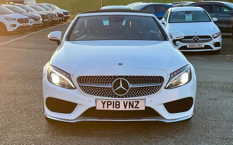 Used Mercedes C250 AMG line 204 HP (150 kW) 2018 White Cabriolet