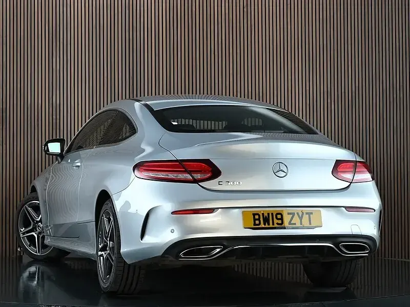 Used Mercedes C300 AMG line 258 HP (189 kW) 2019 Silver Coupe