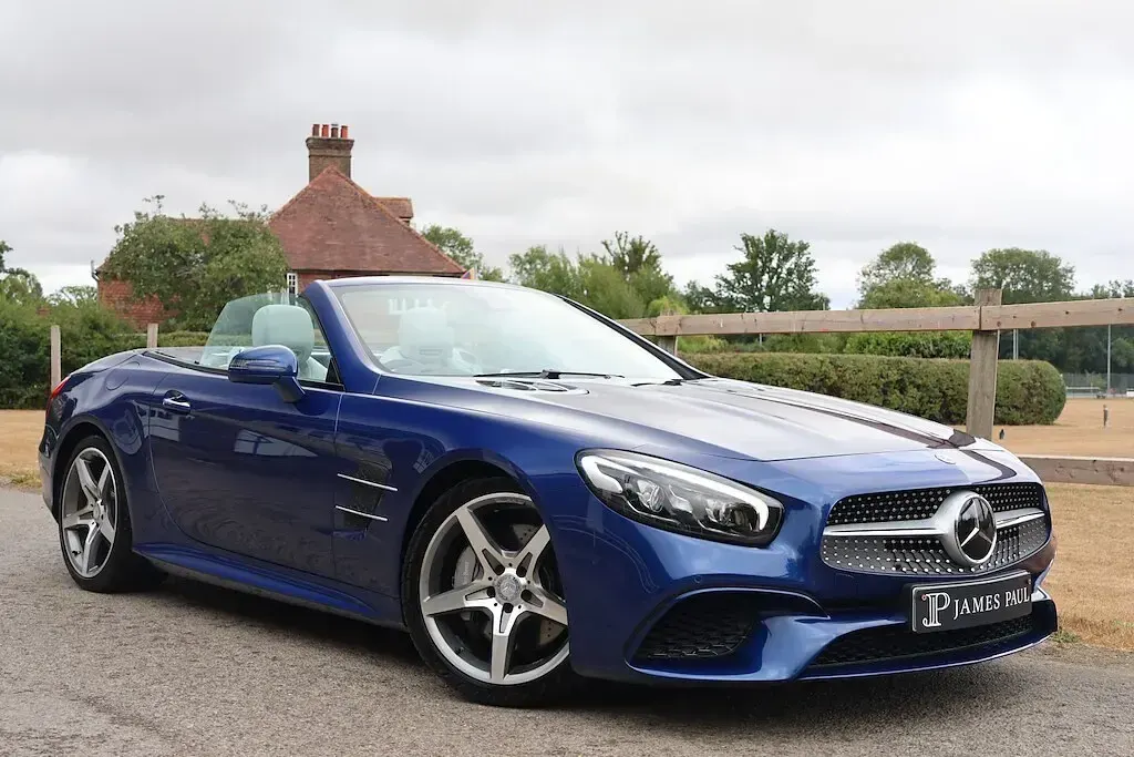 Used Mercedes SL400 AMG Line Premium 367 HP (269 kW) 2018 Blue Cabriolet