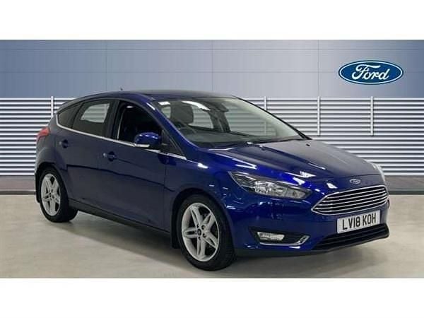 Blue Used 2018 Ford Focus Titanium Hatchback | £6,893 (Good price) - Image 1/4